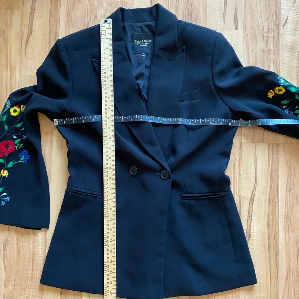 SOLD Juicy Couture Black Label embroidered blazer jacket floral elegant size S - Picture 11 of 11